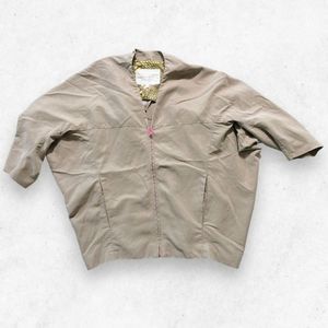RACHEL Rachel Roy Women’s Open Back Khaki Size XXS‎ Short Sleeve Zip w/ Pockets